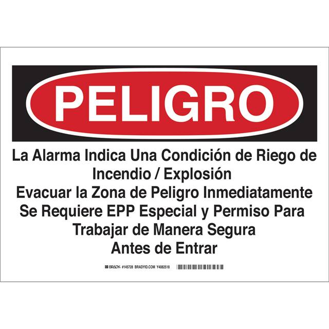 145728 B302,RED/BLK/WHT,10X14,LA ALARMA