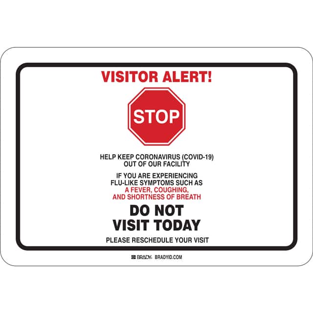 170296 B555, 10X14, VISITOR ALERT CV19