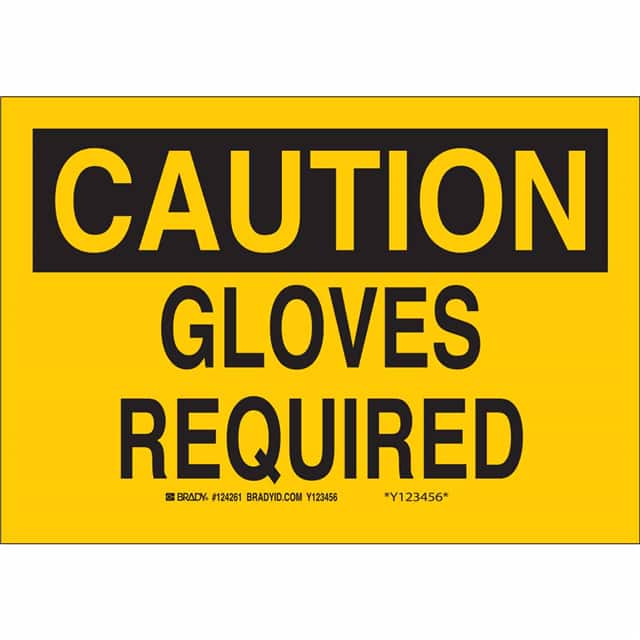 40968 B555 10X14 BLK/YEL CAUTION GLOVE