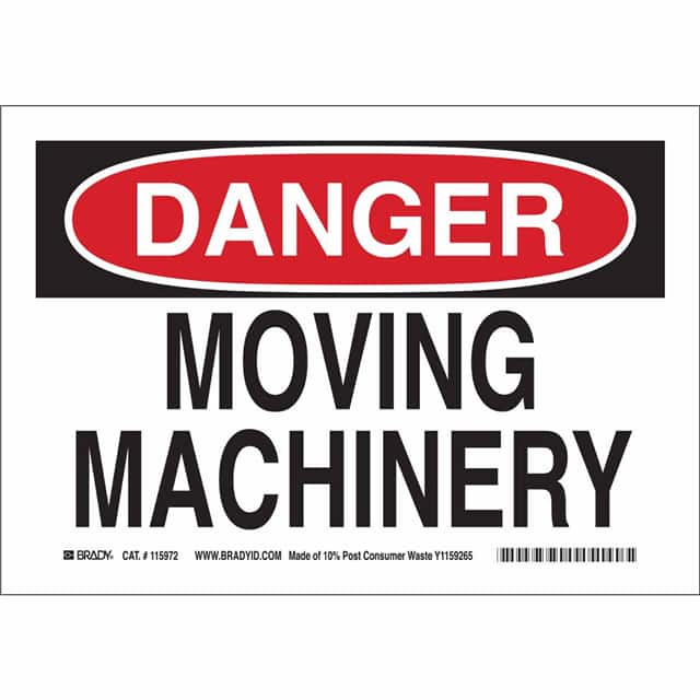 42543 B555 10X14 RED/BLK/WHT DANGER MO
