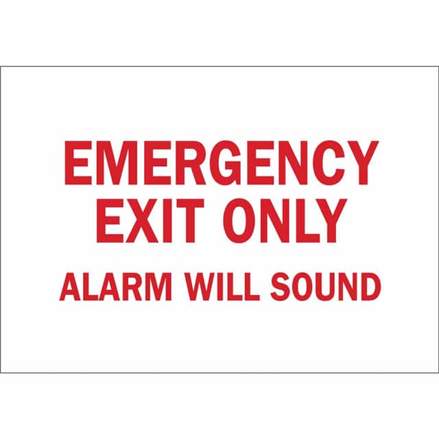 41048 B555 10X14 RED/WHT EMERGENCY EXI