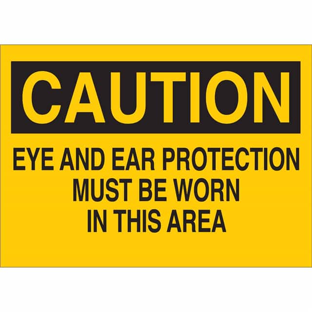 42776 B555 10X14 BLK/YEL CAUTION EYE A