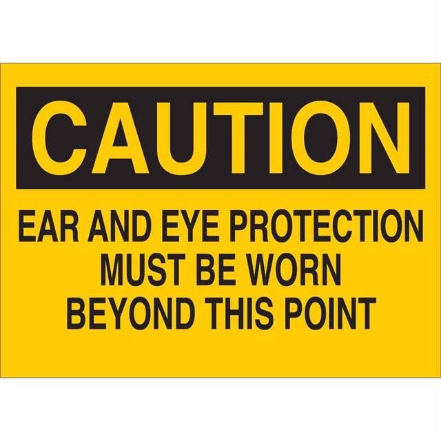 42774 B555 10X14 BLK/YEL CAUTION EYE A