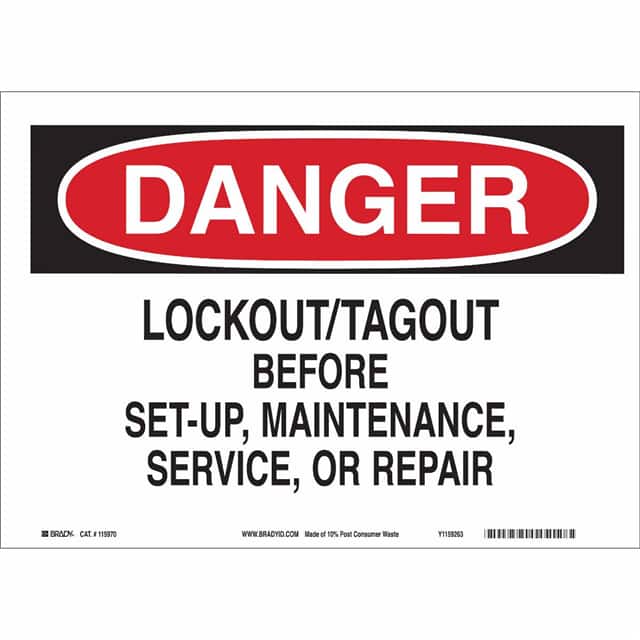 116134 B563,ECO, 10"H X 14"W, DANGER SI