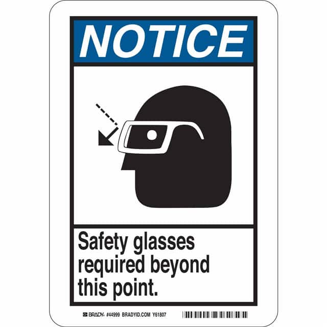 48987 B555 10X7 ANSI BLK,BLU/WHT SAFET