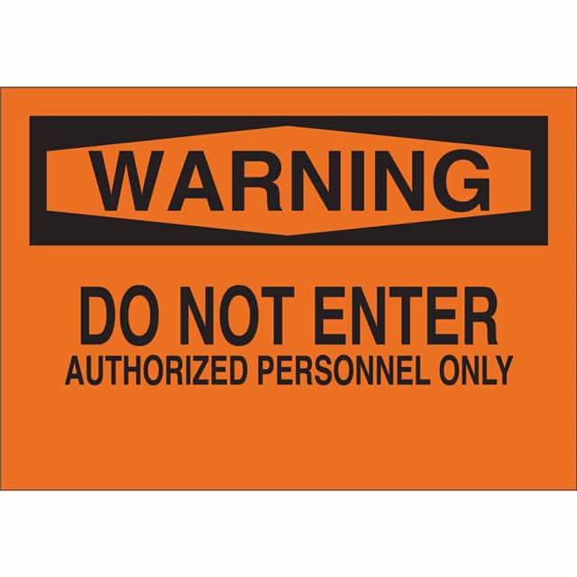 40760 B555 10X14 BLK/ORG WARNING