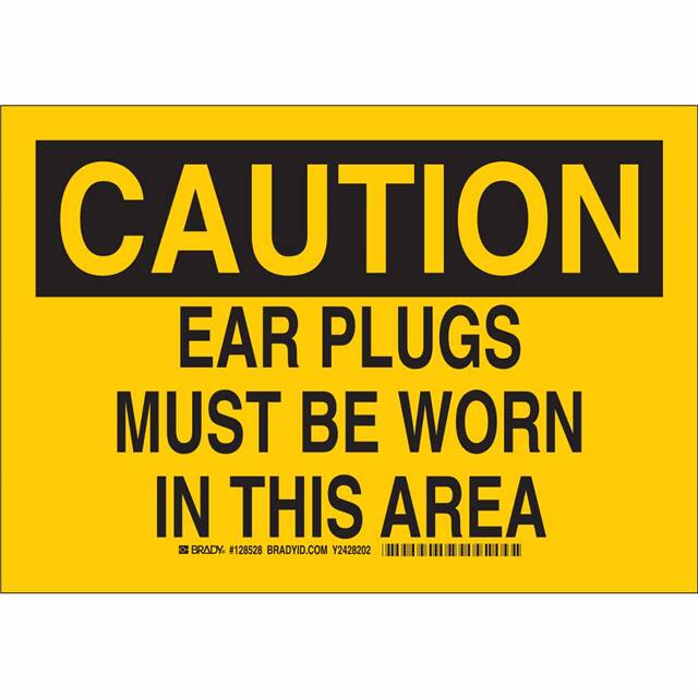 128530 B401 10X14 BLK/YEL CAUTION EAR P