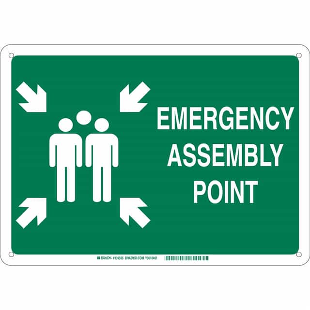 139599 B401 14X20 WHT/GN EMERGENCY ASSE