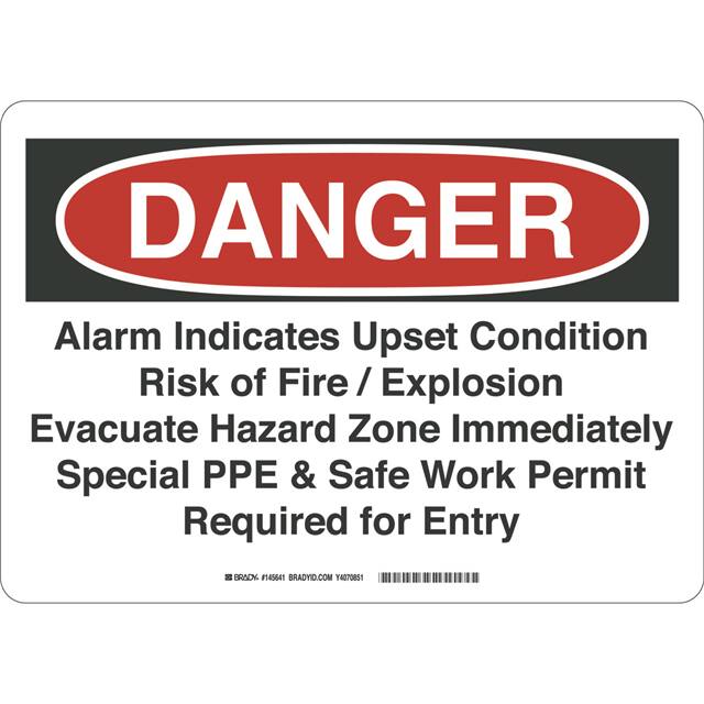 145644 B302,RED/BLK/WHT,10X14,ALARM IND