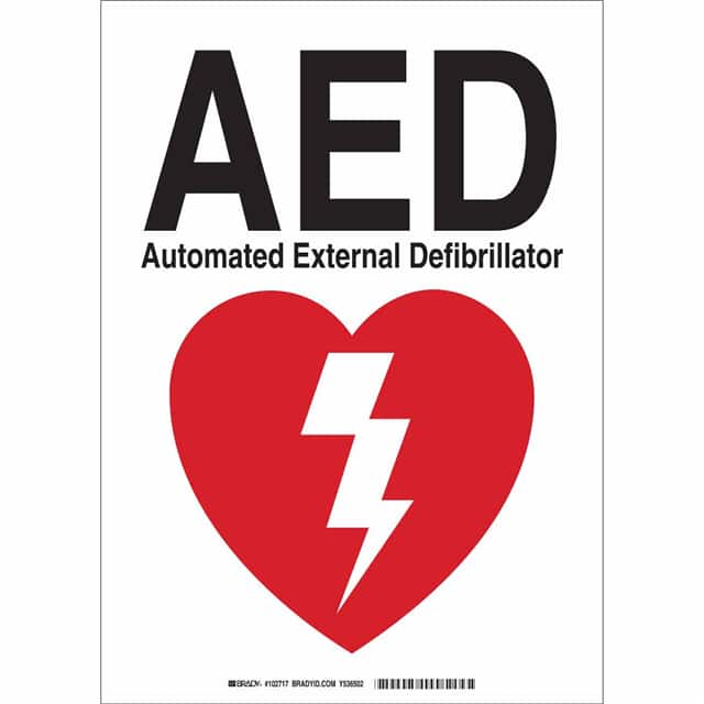 102717 B401 14X10 RED/BLK/WHT AED SIGN
