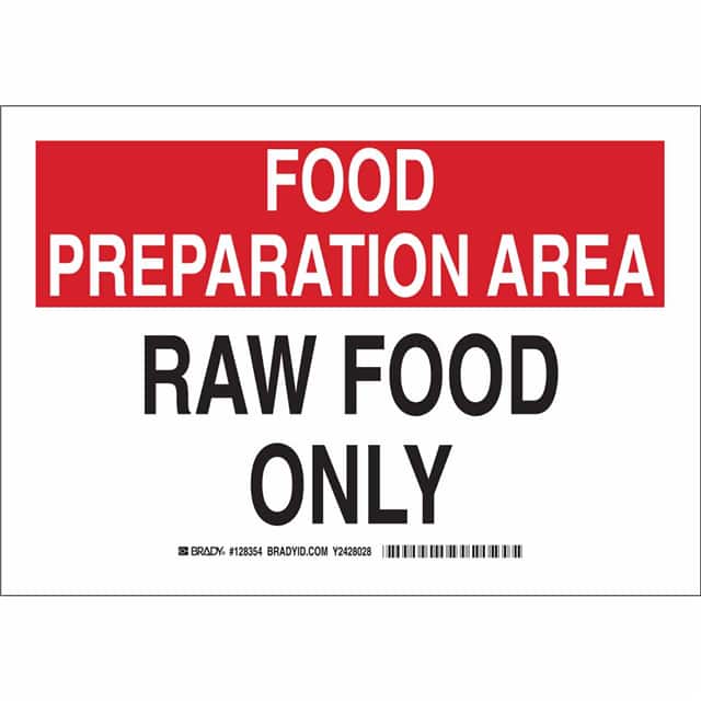128356 B401 10X14 BLK/RED/WHT FOOD PREP