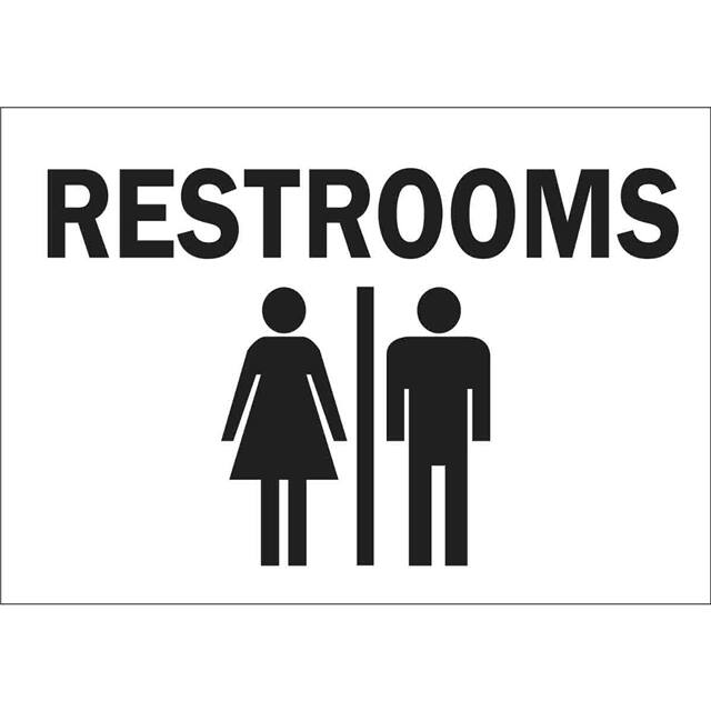 25918 B401 10X14 BLK/WHT RESTROOMS
