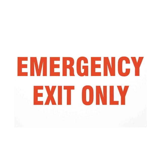 SP403E B401 10X14 RED/WHT, EMER EXIT ON