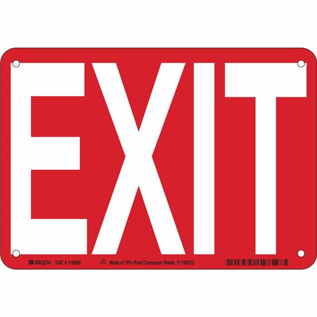 116080 B563, ECO, 7"HX10"W, WHT/RED, EX