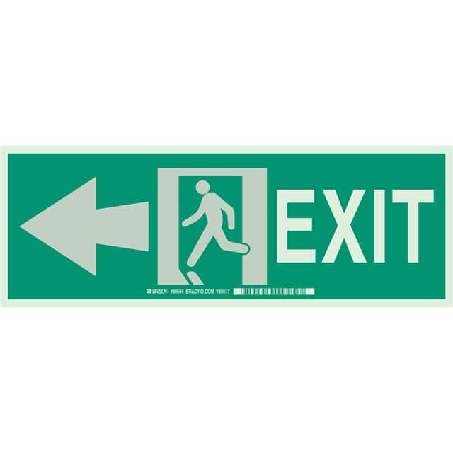 90922 B347 5X14 GLOW/GREEN EXIT W/LEFT
