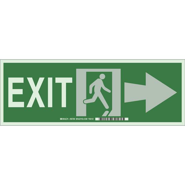 90789 B347 5X14 GLOW/GREEN EXIT W/RIGH