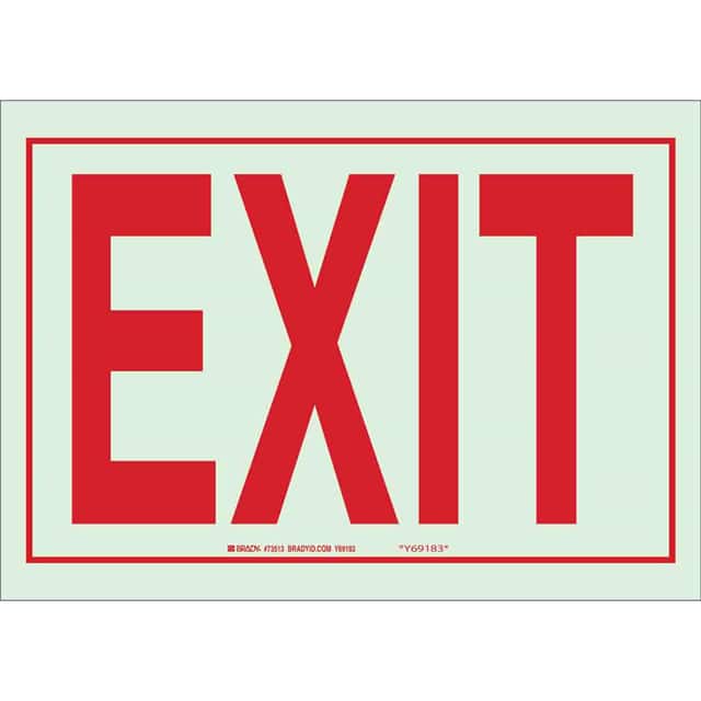 80283 B347 7X10 RED/GLOW EXIT W/BORDER