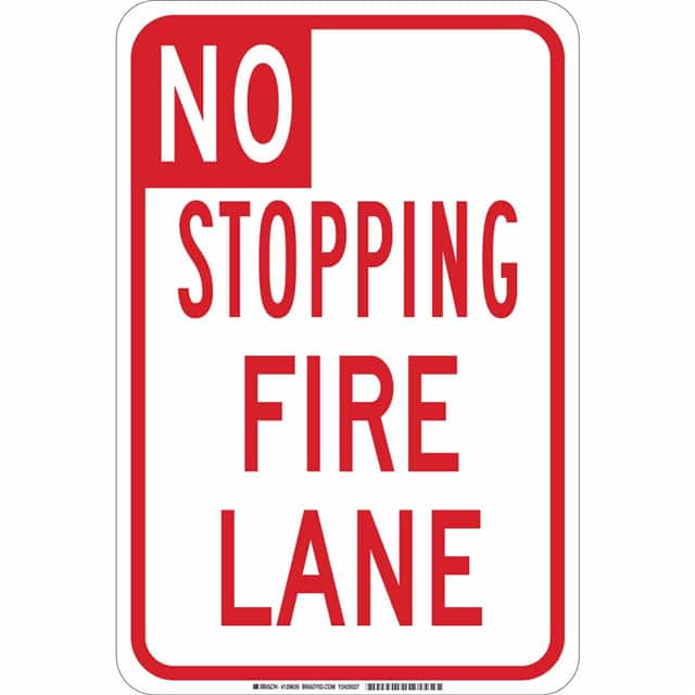 129634 B401 18X12 RED/WHT NO STOPPING F