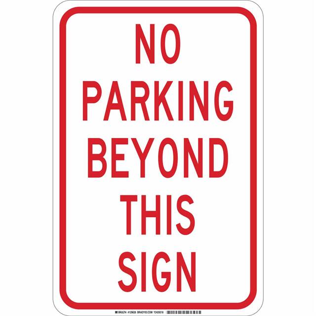 129625 B401 18X12 RED/WHT NO PARKING BE