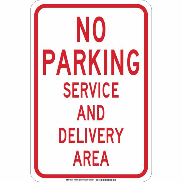 129631 B401 18X12 RED/WHT NO PARKING SE