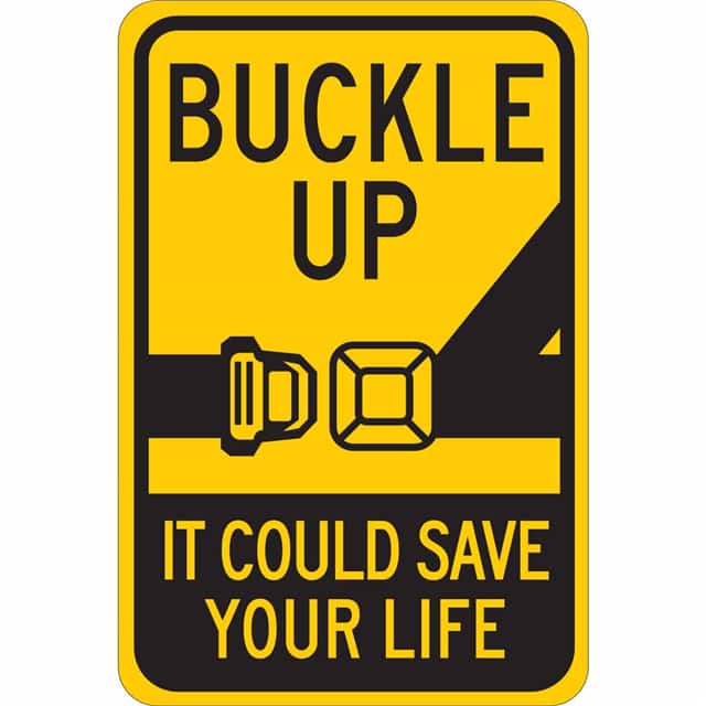 124462 B401 18X12 BLK/YEL BUCKLE UP IT