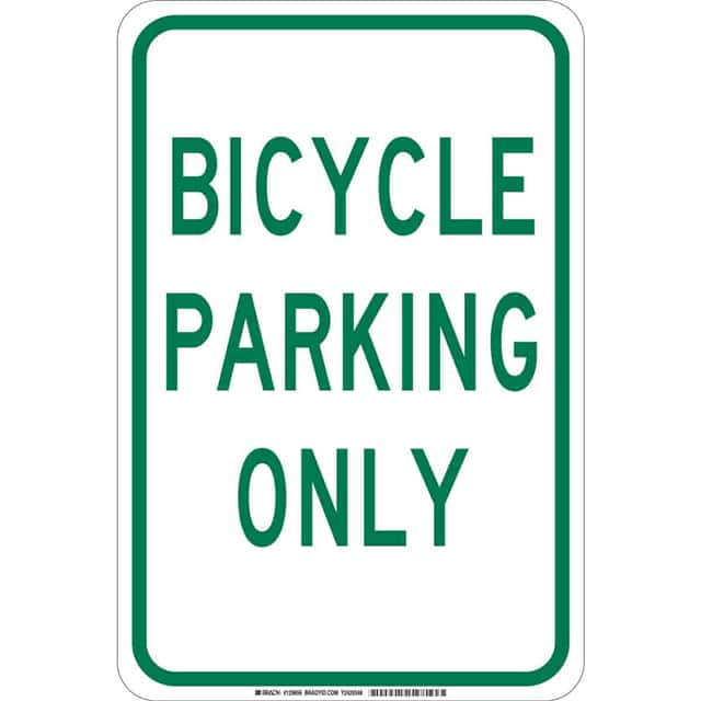 129656 B302 18X12 GRN/WHT BICYCLE PARKI