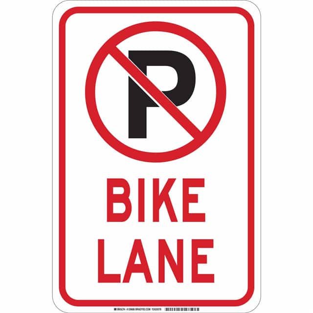 129684 B555 18X12 RED/BLK/WHT BIKE LANE