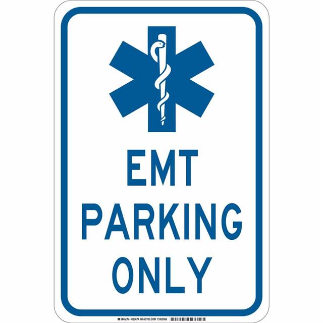 129674 B302 18X12 BLU/WHT EMT PARKING O