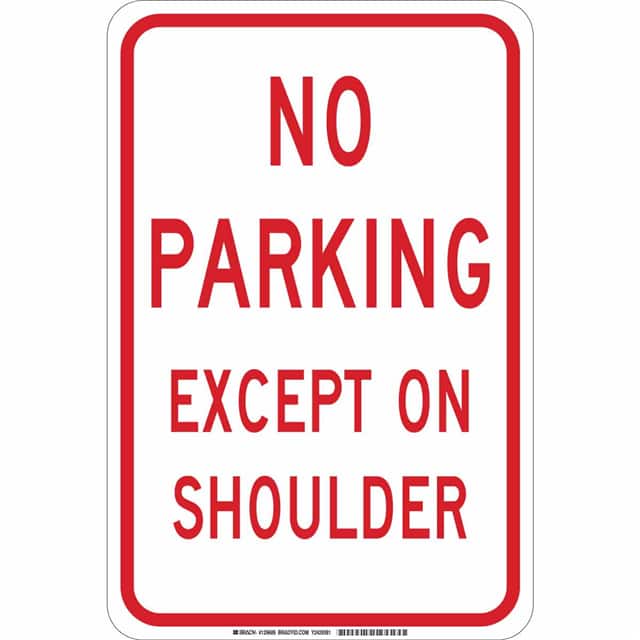 129689 B302 18X12 RED/WHT NO PARKING EX