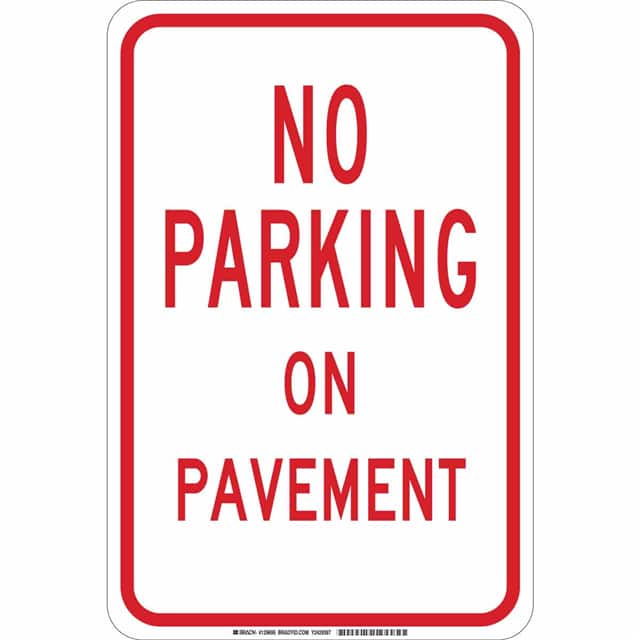 129695 B302 18X12 RD/WHT NO PARKING ON