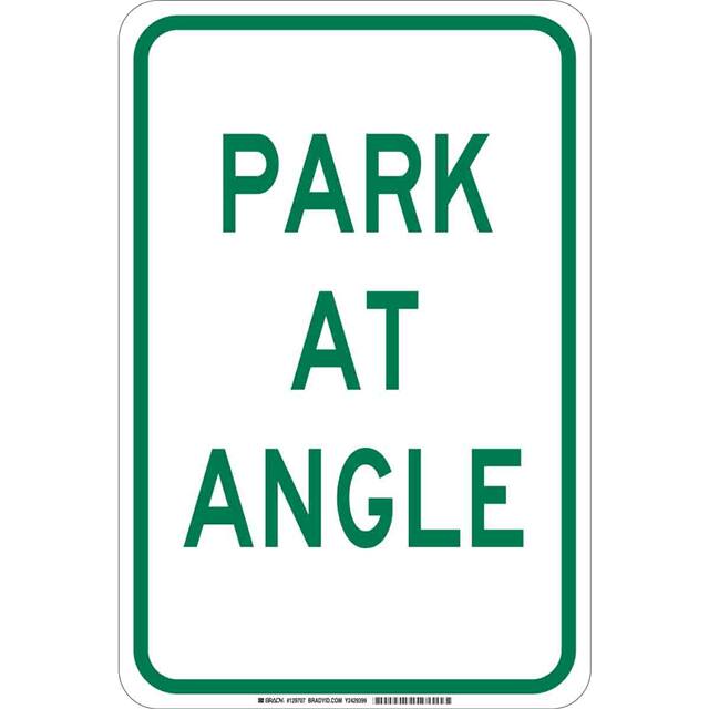 129707 B302 18X12 GRN/WHT PARK AT ANGLE