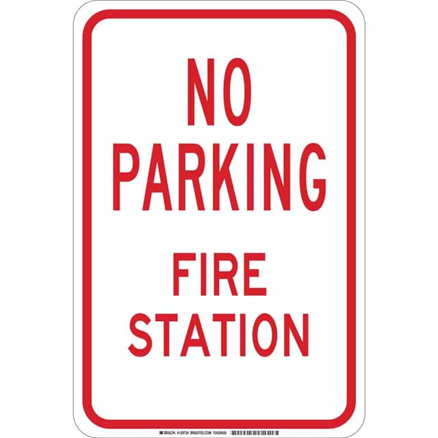 129734 B302 18X12 RED/WHT NO PARKING FI