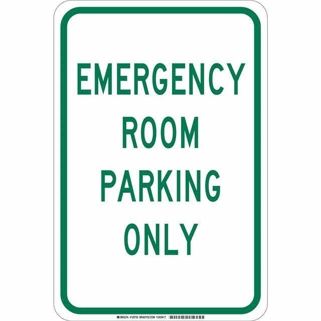 129724 B401 18X12 GRN/WHT EMERGENCY ROO