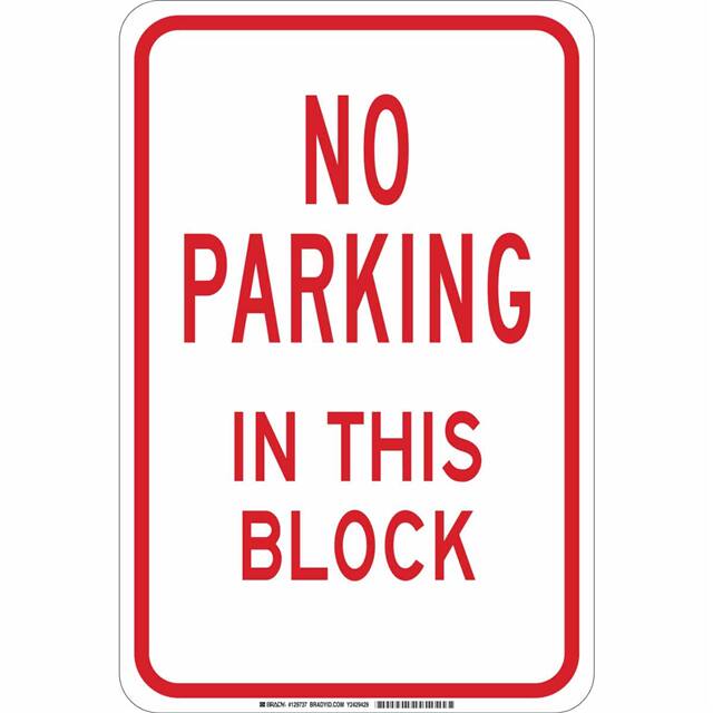 129737 B302 18X12 RED/WHT NO PARKING IN