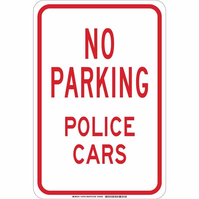 129744 B555 18X12 RD/WHT NO PARKING POL