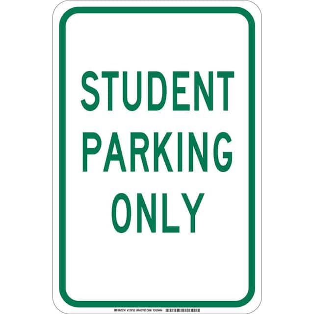 129752 B302 18X12 GRN/WHT STUDENT PARKI