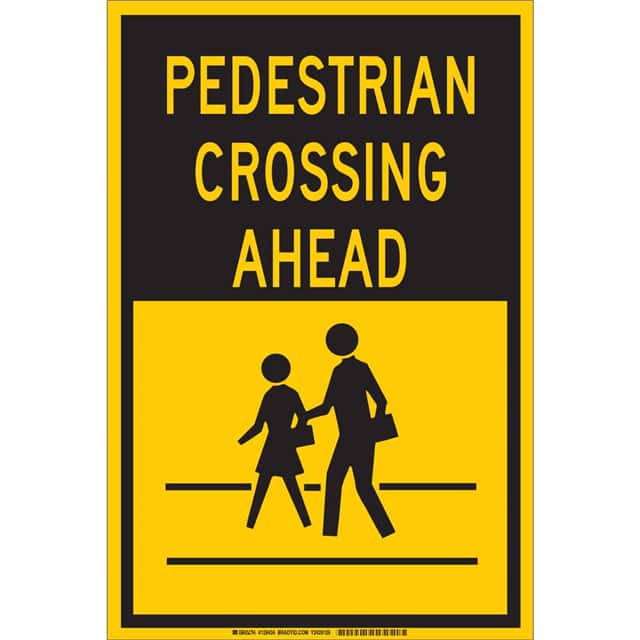 129433 B401 18X12 BLK/YEL PEDESTRIAN CR