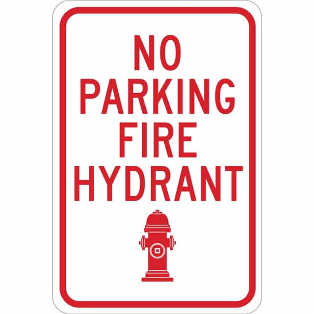 124334 B302 18X12 RED/WHT NO PARKING FI