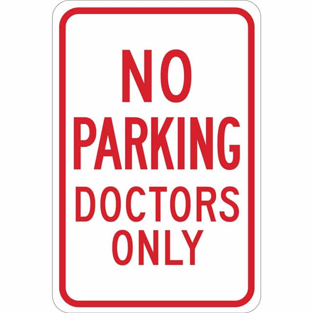 124310 B302 18X12 RED/WHT NO PARKING DO