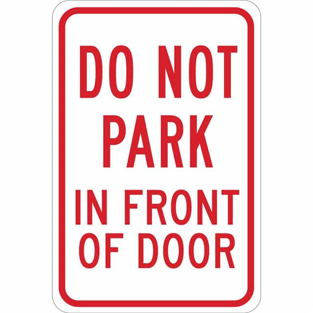 124327 B401 18X12 RED/WHT DO NOT PARK I