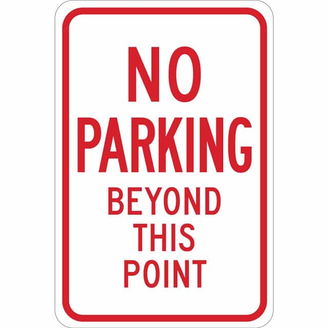 124317 B555 18X12 RED/WHT NO PARKING BE