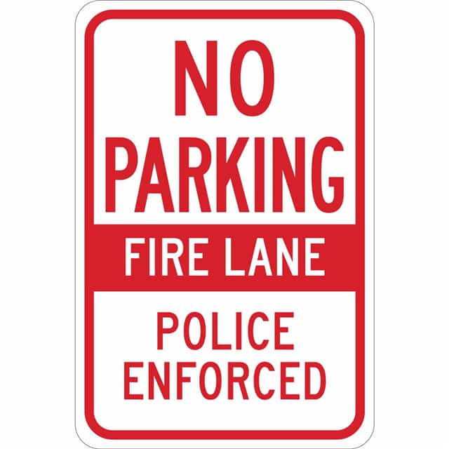 124320 B555 18X12 RED/WHT NO PARKING FI