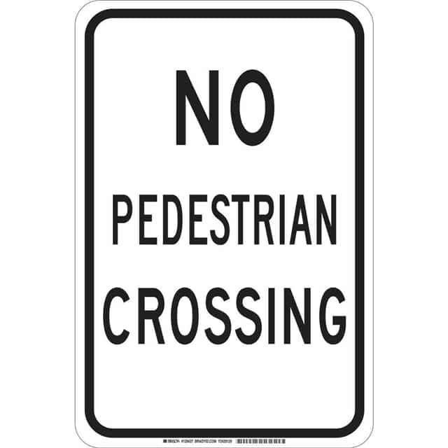 129435 B555 18X12 BLK/WHT NO PEDESTRIAN