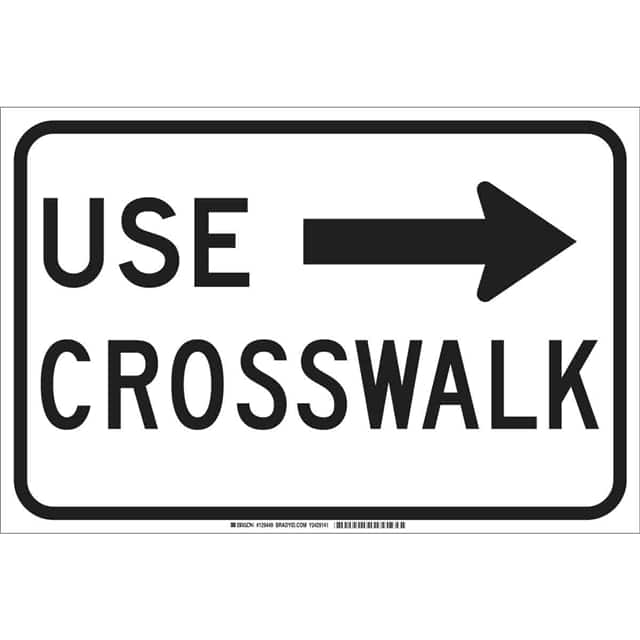 129447 B555 18X12 BLK/WHT USE CROSSWALK