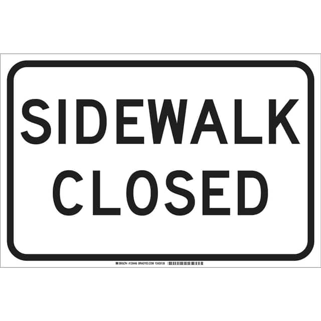 129446 B302 18X12 BLK/WHT SIDEWALK CLOS