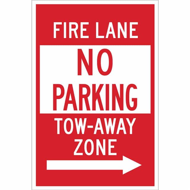 124347 B555 18X12 RED/WHT FIRE LANE NO
