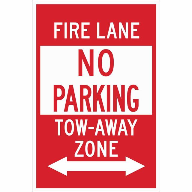 124346 B302 18X12 RED/WHT FIRE LANE NO