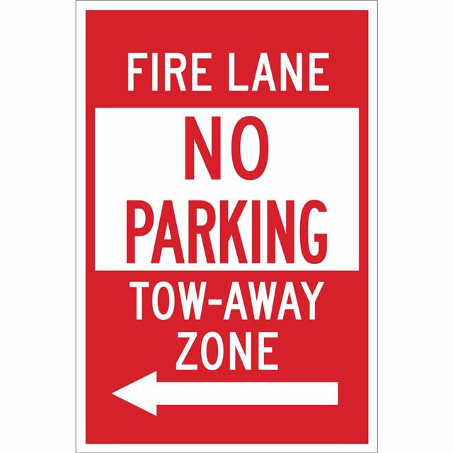 124350 B555 18X12 RED/WHT FIRE LANE NO