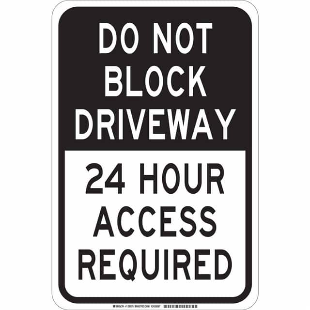 124353 B555 18X12 BLK/WHT DO NOT BLOCK