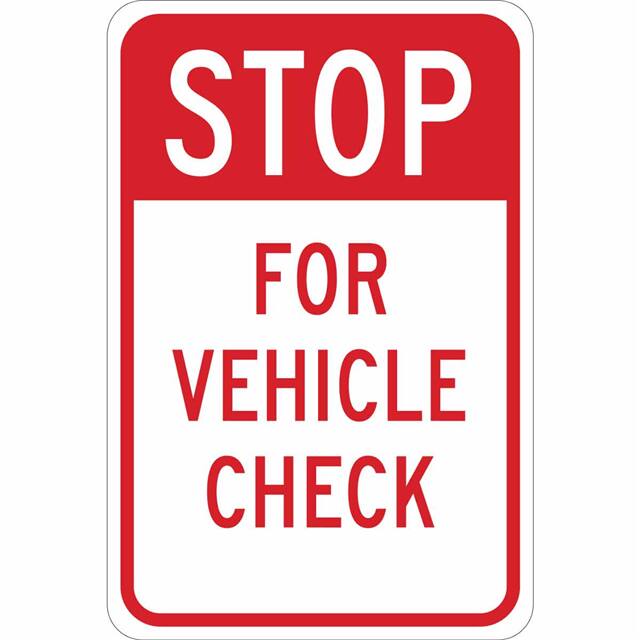 124433 B302 18X12 RD/WHT STOP FOR VEHIC